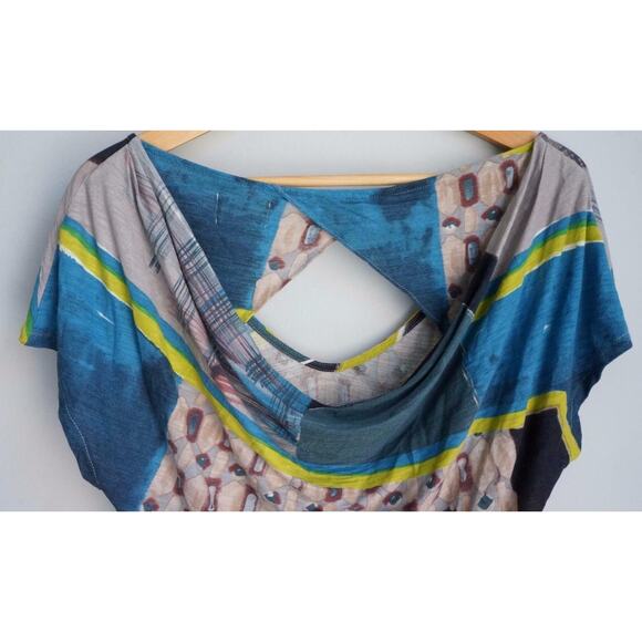 ANTHROPOLOGIE DELETTA sz XS DEWY TONIC tee colorful s/s brush strokes EUC - Picture 4 of 7